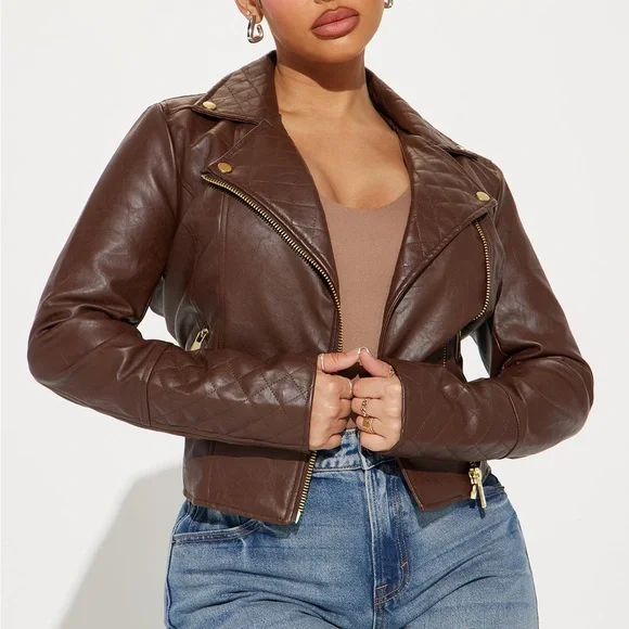 Fashion Nova Jackets Coats Out For A Ride Vegan Leather Moto